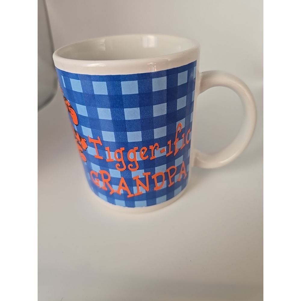 New Disney Tigger Grandpa Blue Plaid Novelty Family Coffee Cocoa Tea Mug Cup - Picture 4 of 7